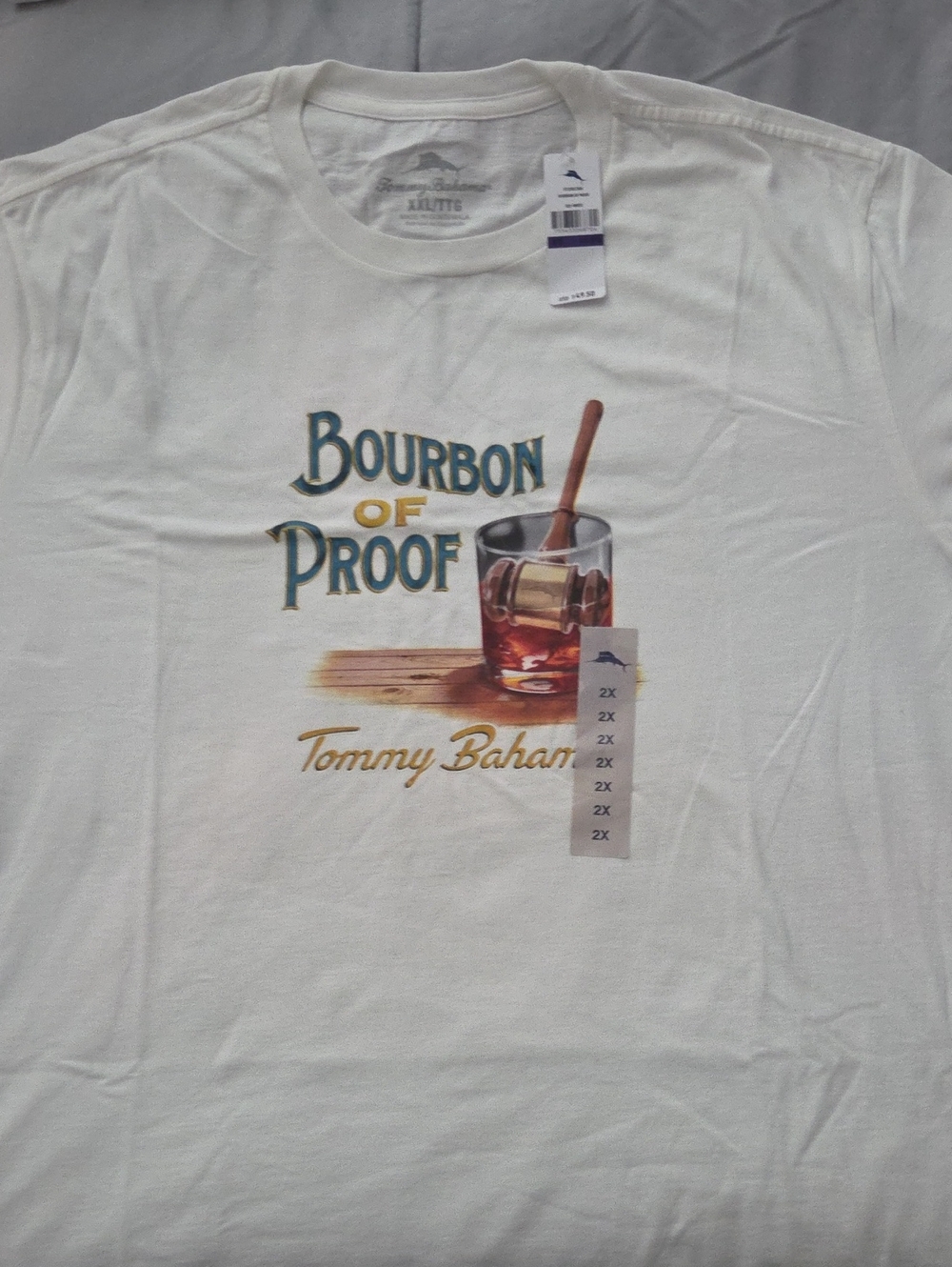 Tommy Bahama White 'Bourbon of Proof' Graphic Short Sleeve Tee